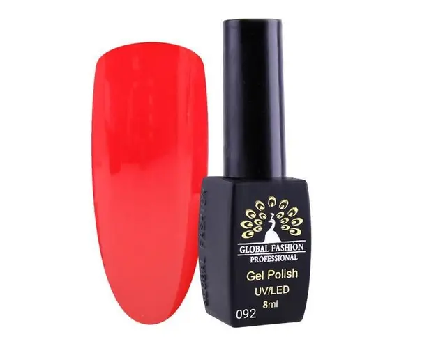 Oja semipermanenta, Global Fashion, London, 8 ml, Rosu 92