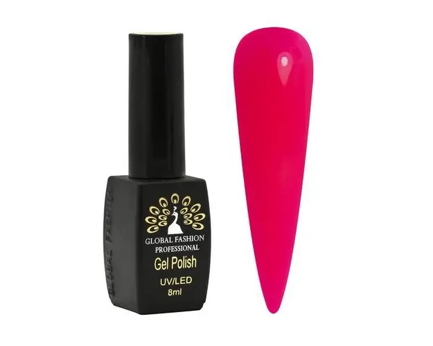 Oja semipermanenta, Global Fashion, Luminous, fosforescenta, 8 ml, Rosu 08