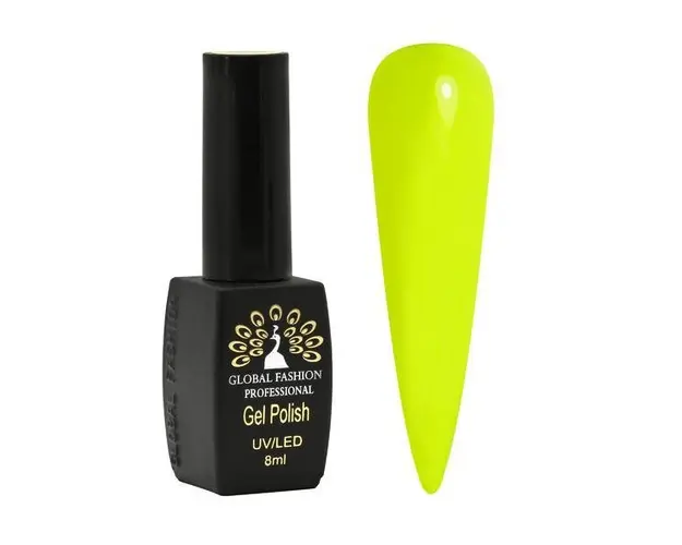 Oja semipermanenta, Global Fashion, Luminous, fosforescenta, 8ml, Galben neon 01