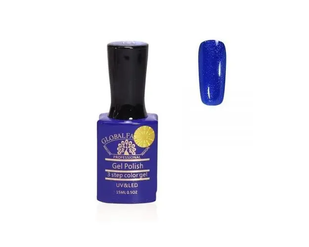 Oja semipermanenta, Global Fashion, Premium, 15 ml, Albastru 121