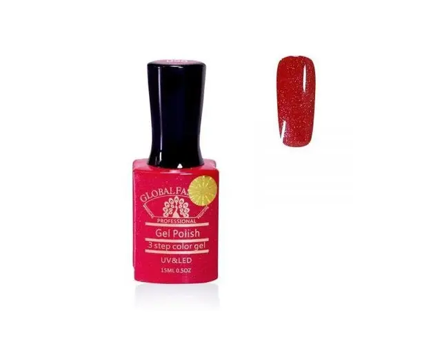 Oja semipermanenta, Global Fashion, Premium, 15 ml, Rosu 058