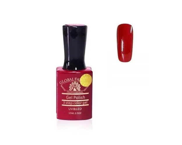 Oja semipermanenta, Global Fashion, Premium, 15 ml, Rosu 076