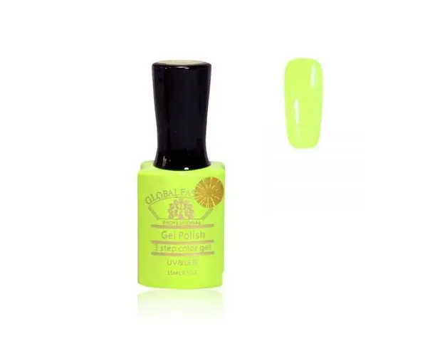 Oja semipermanenta, Global Fashion, Premium, 15ml, Galben neon 169