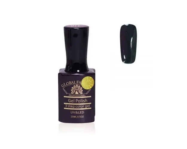 Oja semipermanenta, Global Fashion, Premium, 15ml, Negru 011