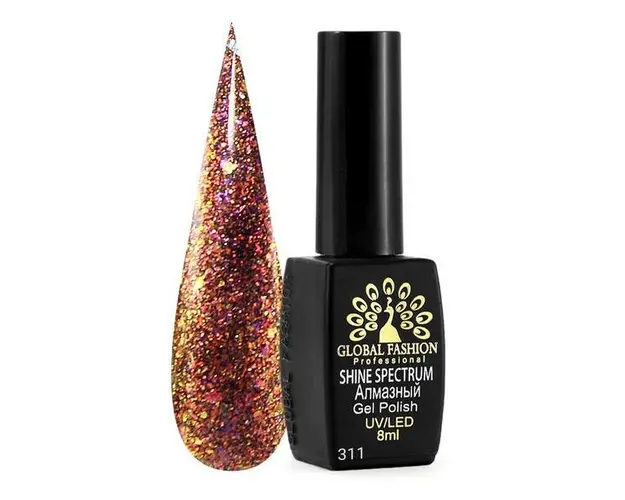 Oja semipermanenta, Global Fashion, Shine Spectrum, 8 ml, Bronz 311