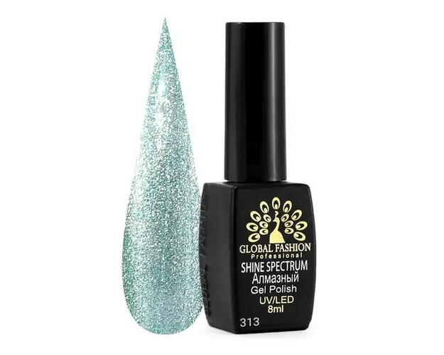 Oja semipermanenta, Global Fashion, Shine Spectrum, 8 ml, Verde 313