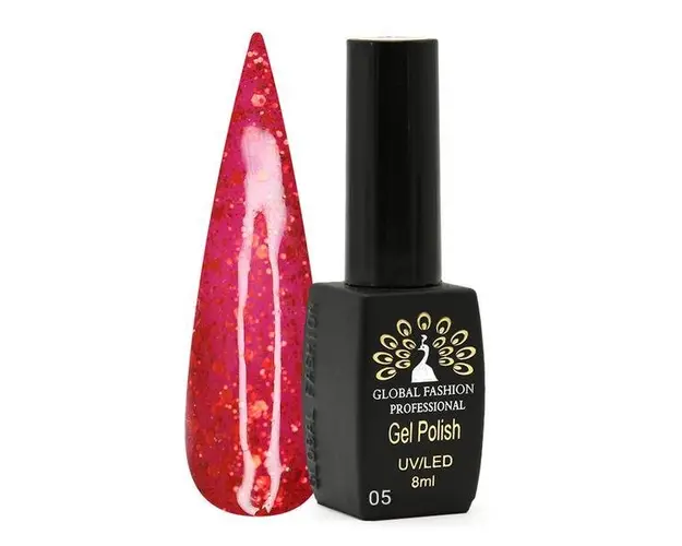 Oja semipermanenta, Global Fashion, Shine Spectrum Red, 8 ml, Rosu 05
