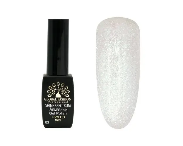 Oja semipermanenta, Global Fashion, Shine Star, 8 ml, Argintiu 03