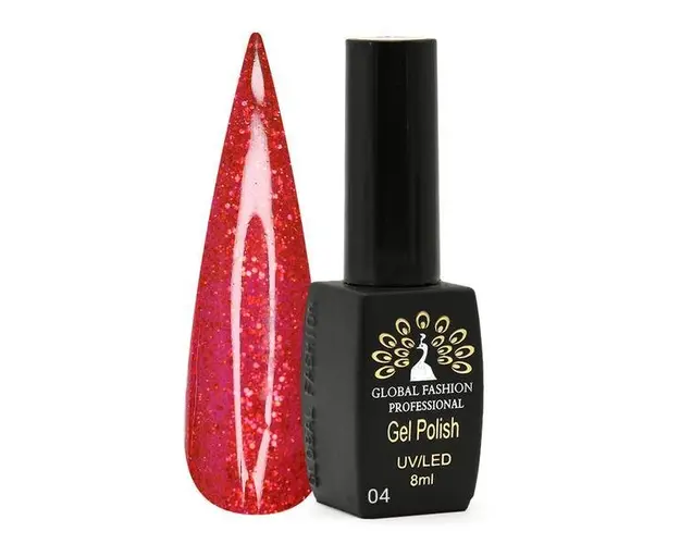 Oja semipermanenta, Global Fashion, Shine Spectrum Red, 8 ml, Rosu 04