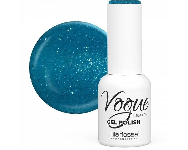 Oja Semipermanenta Vogue 65 Sparkly Turqoise Sclipici Lila Rossa, 10 ml