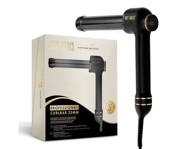Ondulator Hot Tools Curlbar, Pro Artist Black Gold collection, 25 mm, 8 trepte, HTCURL1181BG