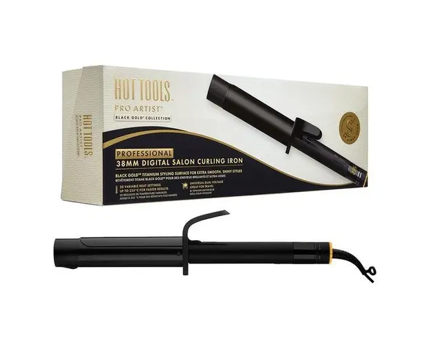 Ondulator Hot Tools, Pro Artist Black Gold collection, 38 mm, 20 trepte de temperatura, invelis din titan, HT1126BGUKE