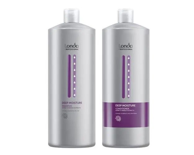 Pachet cu Efect Hidratant - Londa Professional Deep Moisture: Sampon 1000 ml, Balsam 1000 ml