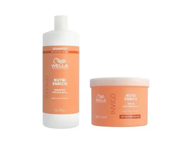 Pachet Intens Nutritiv Wella Professionals Invigo Nutri Enrich Deep Nourishing: Sampon 1000 ml + Masca 500 ml