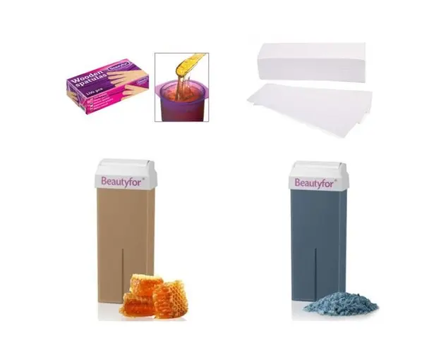 Pachet pentru Epilare Beautyfor: Ceara Epilatoare cu Miere 100 ml, Ceara Epilatoare cu Azulene 100 ml, Spatule lemn de unica folosinta, 100 buc, Benzi din hartie pentru epilat, 100 buc