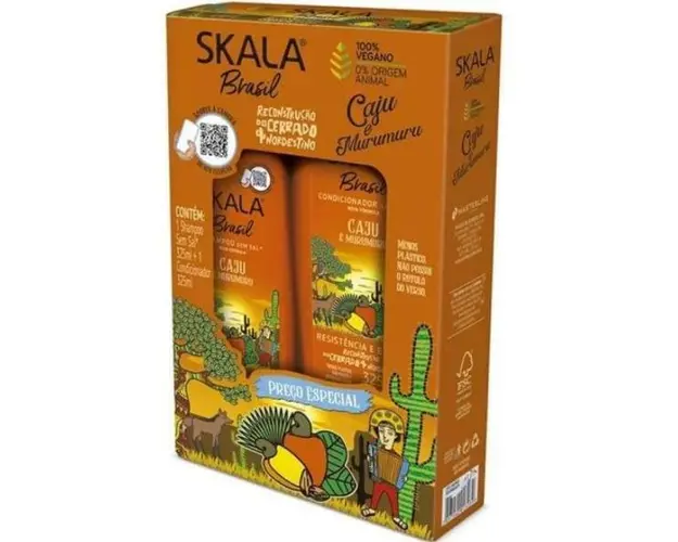 Pachet Sampon 325 ml + Balsam 325 ml, Caju si Murumuru, Skala