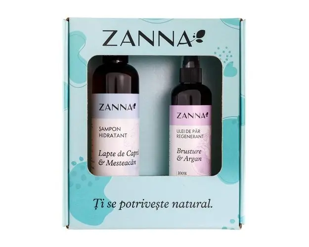 Pachet Zanna - Sampon Hidratant, 250 ml si Ulei de Par Regenerant, 150 ml