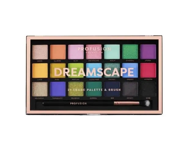 Paleta Farduri, 21 Nuante si 1 Pensula - Profusion Cosmetics Dreamscape, 245 g
