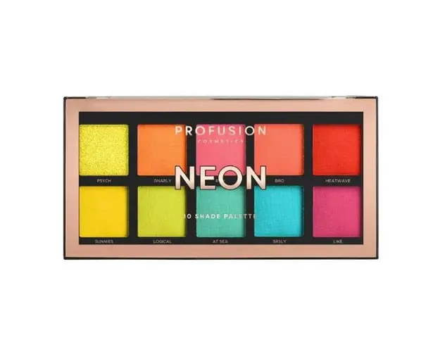 Paleta Farduri Vegane, 10 Nuante - Profusion Cosmetics Neon, 103 g