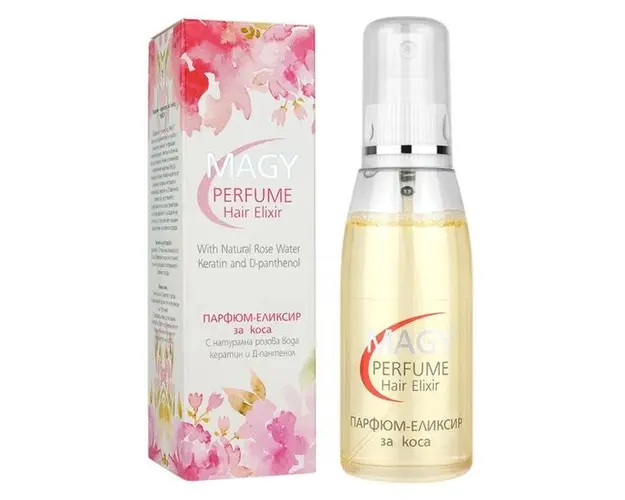 Parfum pentru Par - Magy Perfume Hair Elixir with Natural Rose Water, Keratin and D-panthenol, SuperFinish, 100 ml