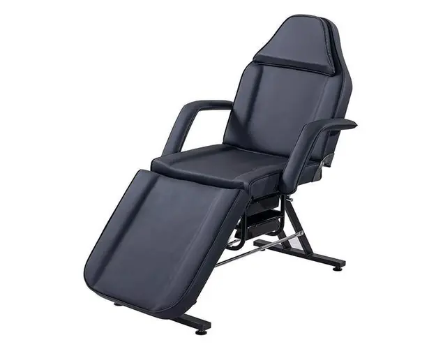 Pat Cosmetic Salon Infrumusetare sau Masaj Piele Ecologica, Tetiera Reglabila, Picioare reglabile negru 182x60x65cm C00B