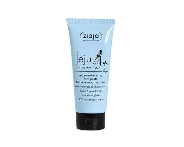 Peeling Astringent pentru Fata - Ziaja Jeju Blue Young Skin Micro-Exfoliating Face Paste, 75 ml