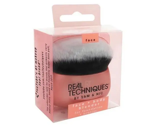 Pensula pentru Aplicarea Fondului de Ten si a Pudrei Bronzante pe Fata si Corp - Real Techniques Face+Body Blender for Foundation+Bronzer, 1 buc