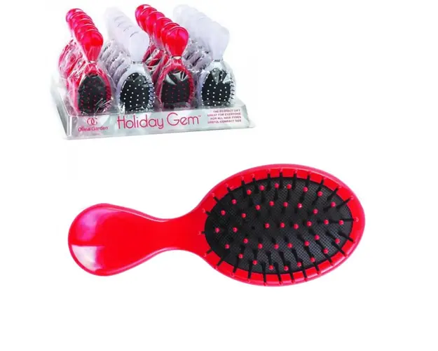 Perie Compacta Rosie - Olivia Garden Holiday Gem Compact Brush Red