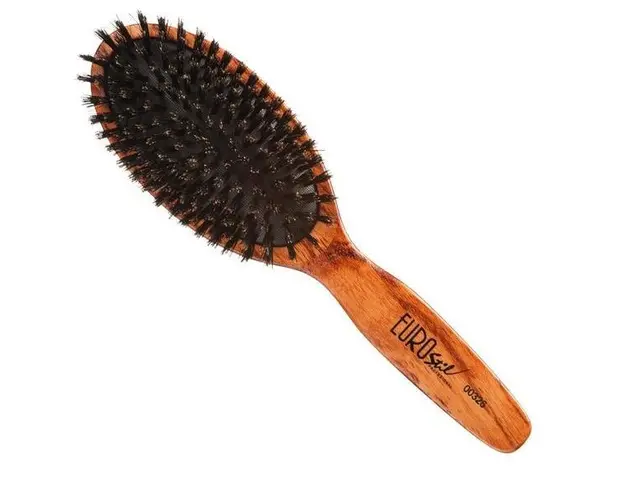 Perie de par natural, forma ovala din lemn Eurostil