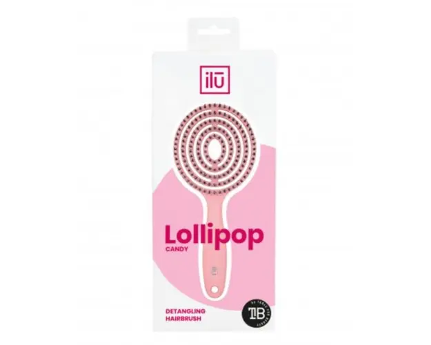 Perie de par roz Ilu Hair Brush Lollipop Candy