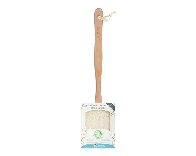 Perie Ecologica de Corp din Lufa Natural, cu Maner Lung - So Eco Natural Loofah Bod Brush, 1 buc