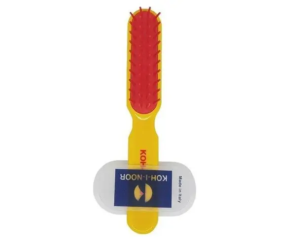Perie galben-rosu cu peri cilindrici din plastic rezistenti la foen, Koh-I-Noor, 8114K