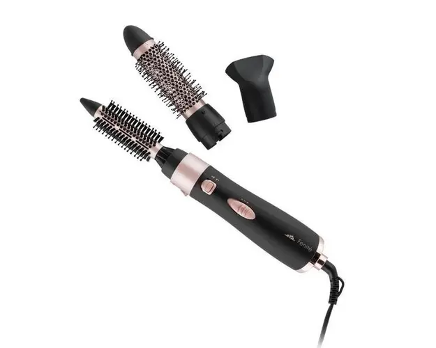 Perie ondulatoare cu aer cald si ionizare ETA Fenite 4321 90010, 1000 W, 3 accesorii, negru