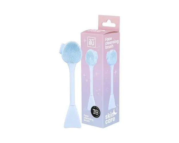 Perie pentru Curatarea Fetei si Masaj - Ilu Face Cleansing Brush, albastru, 1 buc