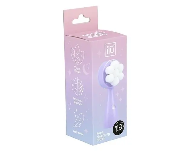 Perie pentru Curatarea Fetei si Masaj - Ilu Face Cleansing Brush, violet, 1 buc