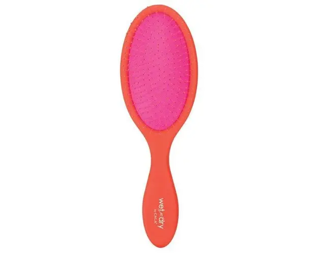 Perie pentru Parul Umed &amp; Uscat Cala Wet-N-Dry Hair Brush Pop Colors - Orange &amp; Hot Pink