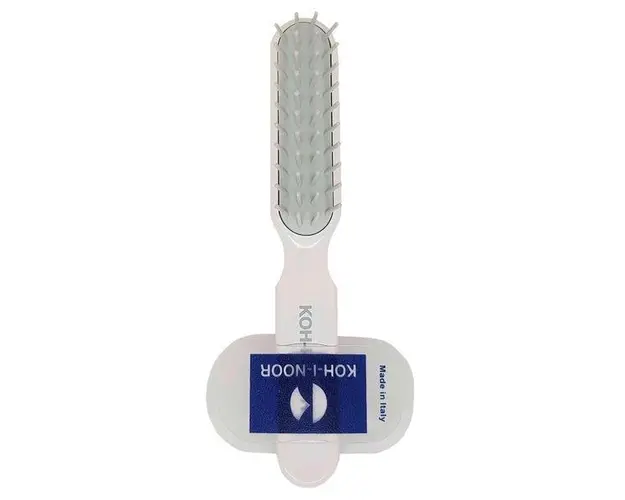 Perie pneumatica alba cu peri cilindrici din plastic, rezistenta la foen, Koh-I-Noor, 8114V