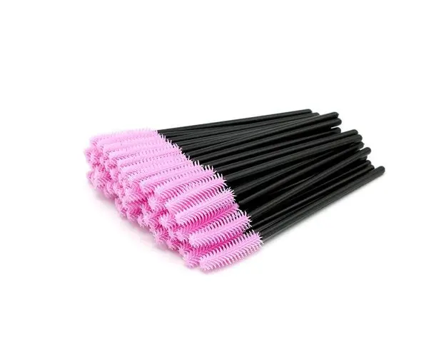 Perii pentru extensii gene de cauciuc set 50 buc - Pink