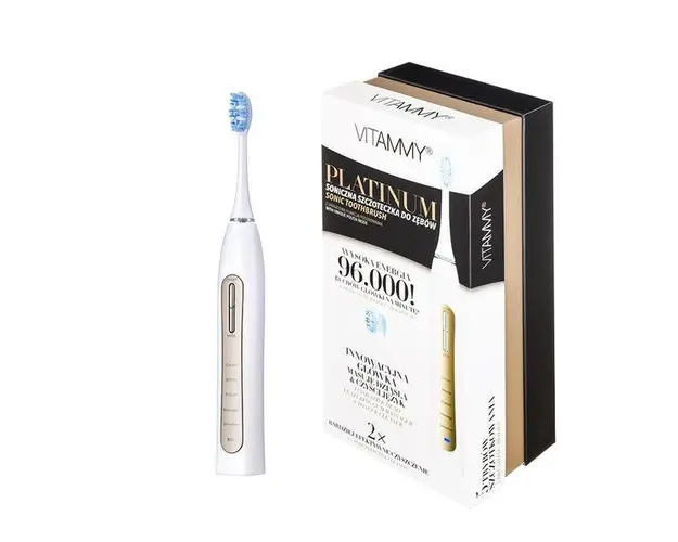 Periuta de dinti electrica VITAMMY Platinum, 96000 vibratii/min, 5 moduri de periaj, 2 capete incluse