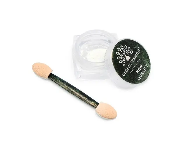 Pigment pentru unghii, Global Fashion, Aurora Bar-be, GF-T09, 5 gr, Alb