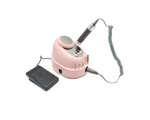 Pila electrica pentru manichiura si pedichiura 35000 rpm, 68W GF210, roz cu gri