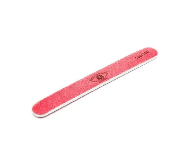 Pila pentru unghii Global Fashion, dreapta, culoare roz, granulatie 100/100