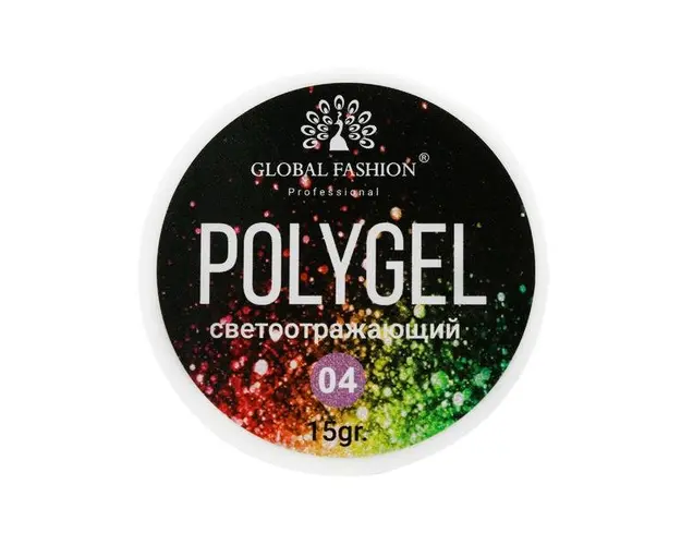 Polygel constructie unghii cu sclipici reflectorizant Disco Polygel 04, 15 g