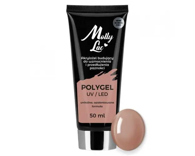 Polygel MollyLac Light Brown Hema DiHema Free, 50 ml