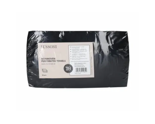 Prosoape de unica folosinta netesute perforate negre - Lussoni Dsp Foil Towel Fabric Perf Black 70x40cm, 50 buc