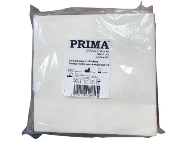 Prosop Hartie Aerata Impaturit - Prima Air-Laid Wipes 1/4 Folded 50 buc