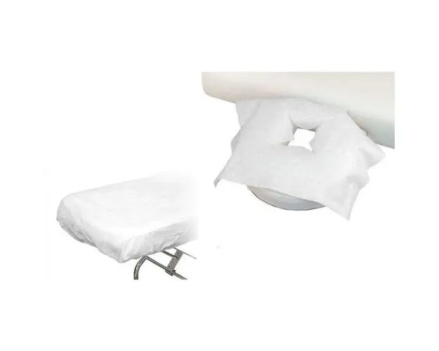 Protectie tetiera + Cearceaf unica folosinta pat 80 cm x 220 cm gros. 40gr/mp elastic la colturi