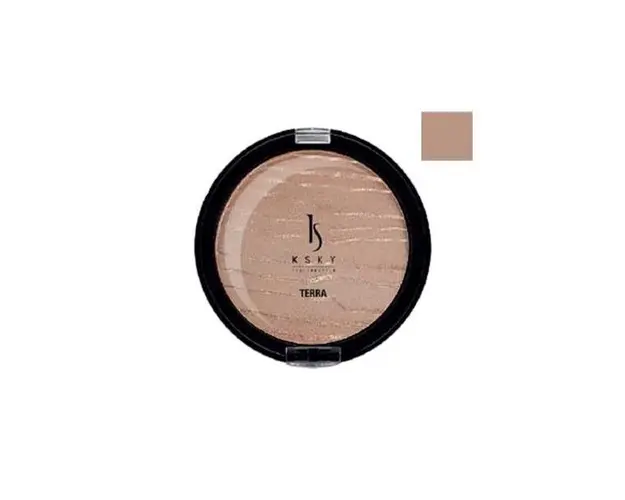 Pudra Compacta Bronzanta KS61 KSKy Terra, Nuanta KS 614 Sable Clair Tres Nacre, 25 g