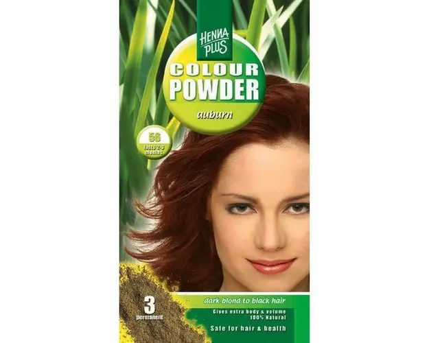 Pudra de hena, Colour Powder Auburn 56, Hennaplus, 100 gr