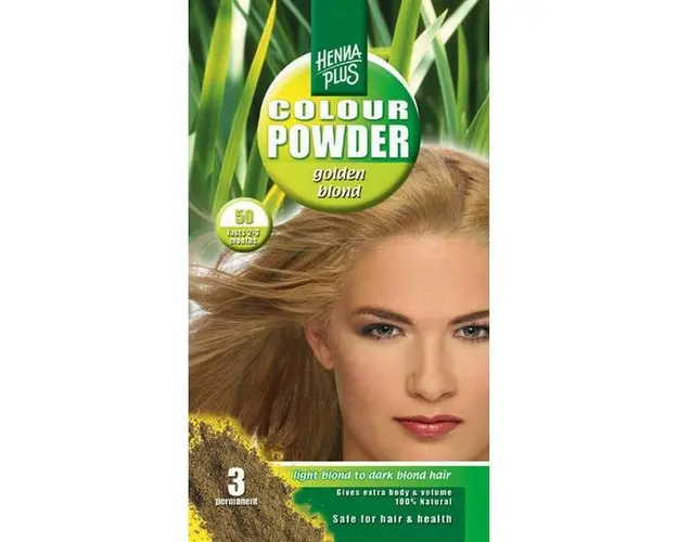 Pudra de hena, Colour Powder Golden blond 50, Hennaplus, 100 gr